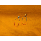 Orange dipped gold oval dangle earrings