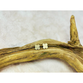 Brushed gold clover stud earrings