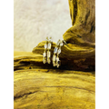 Very small crystal double hoop earrings