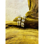 Very small crystal double hoop earrings