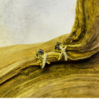 Very small crystal X earrings