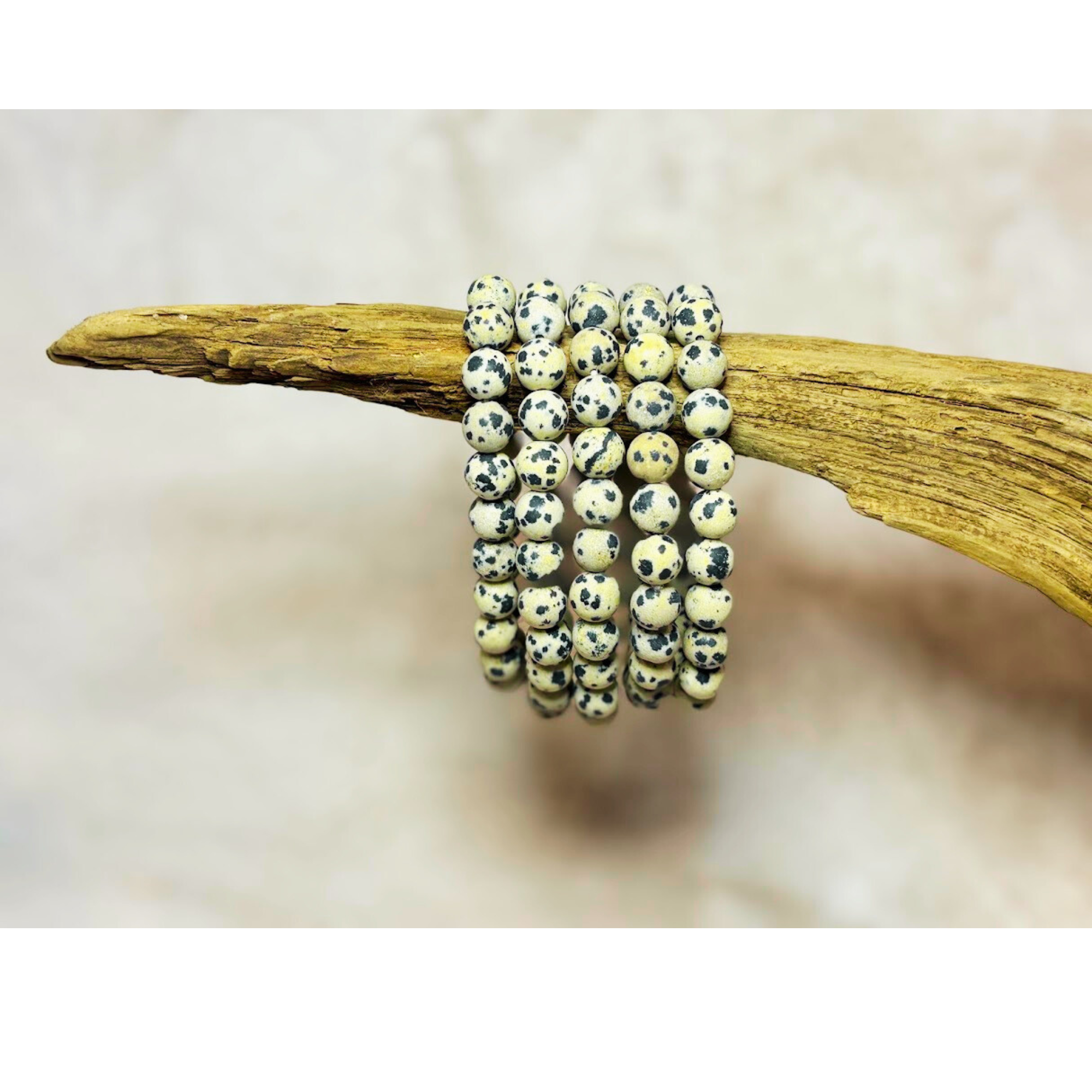 Dalmatian print stretch bracelet set