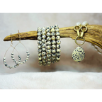 Dalmatian print stretch bracelet set