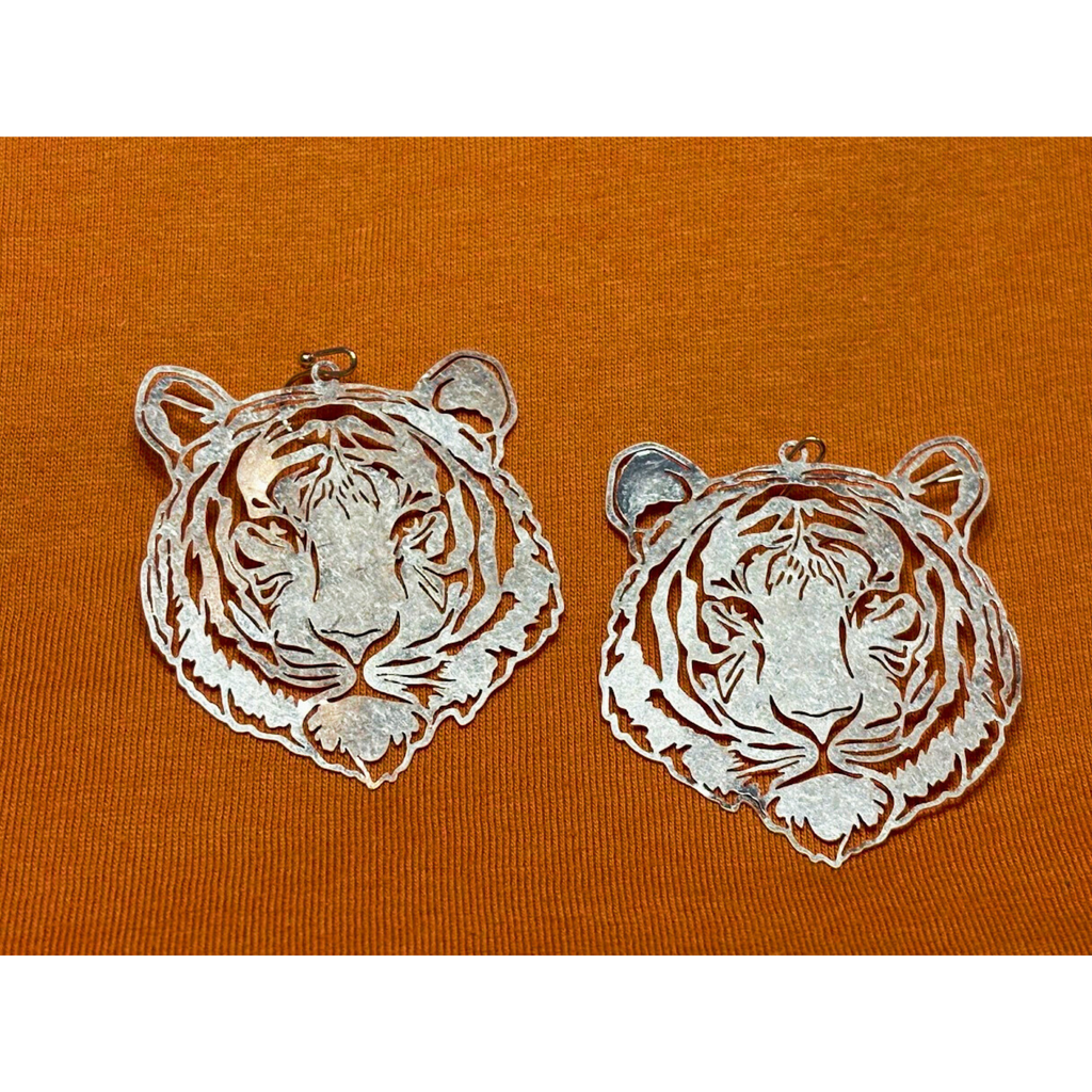 Gold Tiger cutout earrings