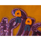 Purple and Orange Abstract dangle earrings