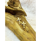 Very small crystal cross earrings