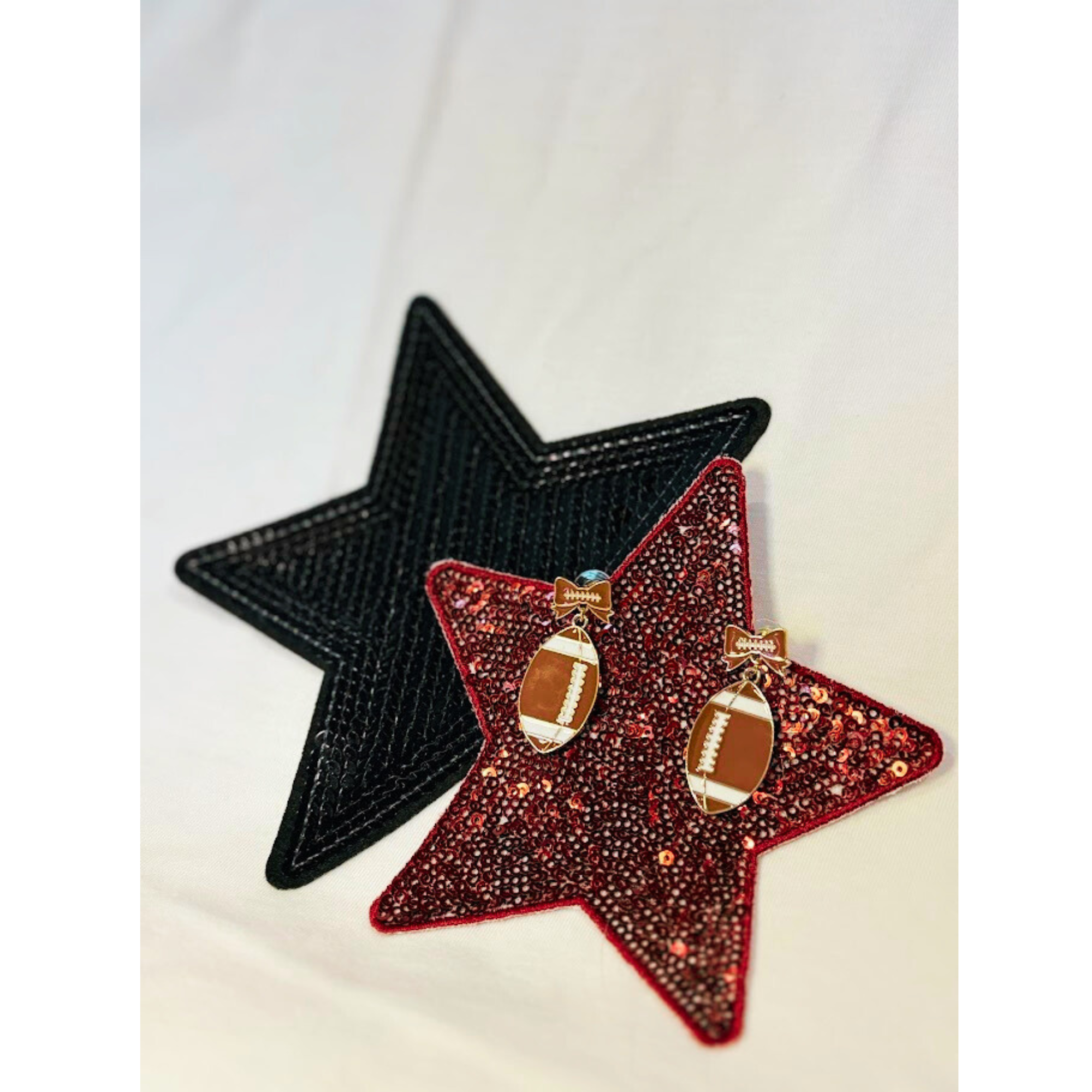 Football Bow Dangle Earrings