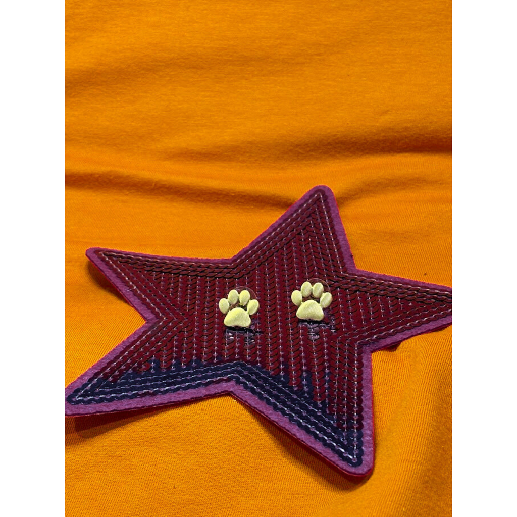 Brushed gold paw stud earrings