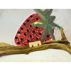 Very small strawberry stud earrings