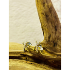 Very small crystal X earrings