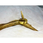 Brushed gold hinged bangle