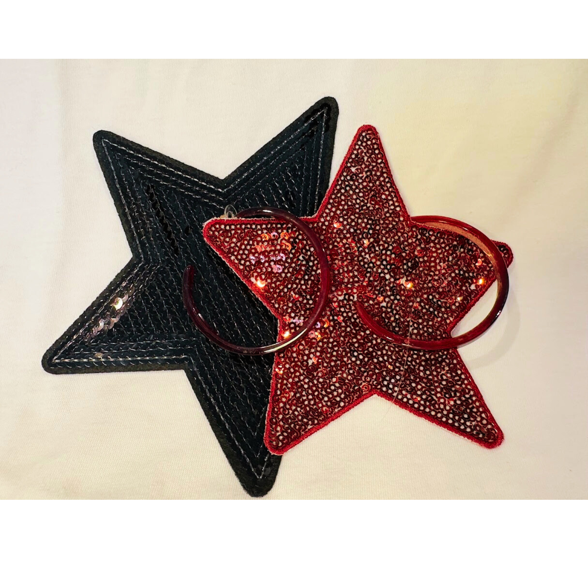 Maroon large hoop earrings