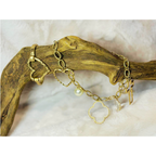 17 inch gold necklace with pearl, heart, clover and cross charms