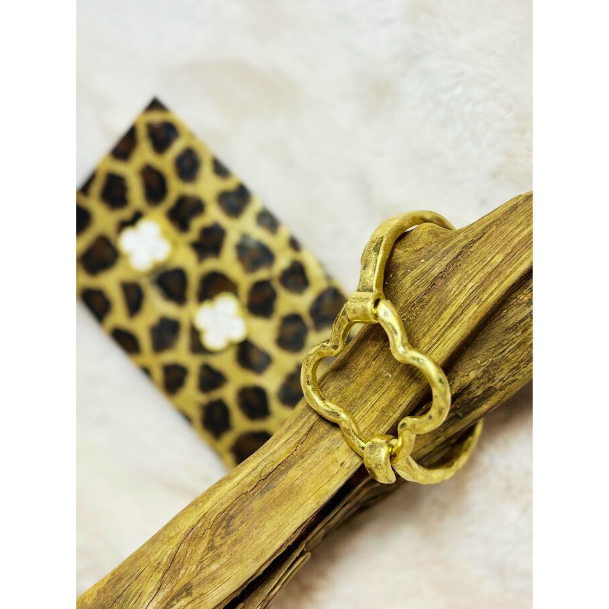 Hammered Gold Clover Bracelet