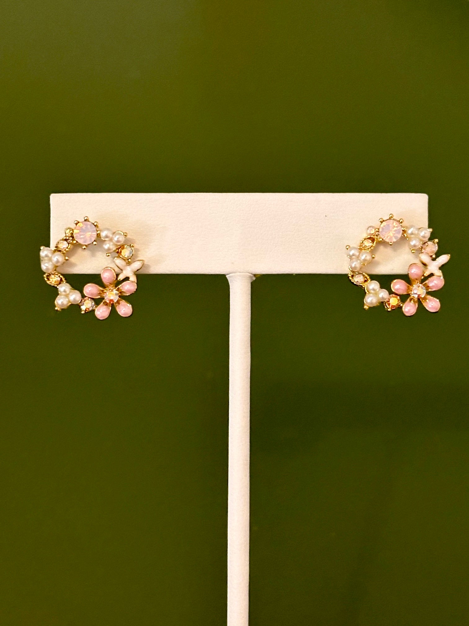 Blush Blossom Wreath Earrings