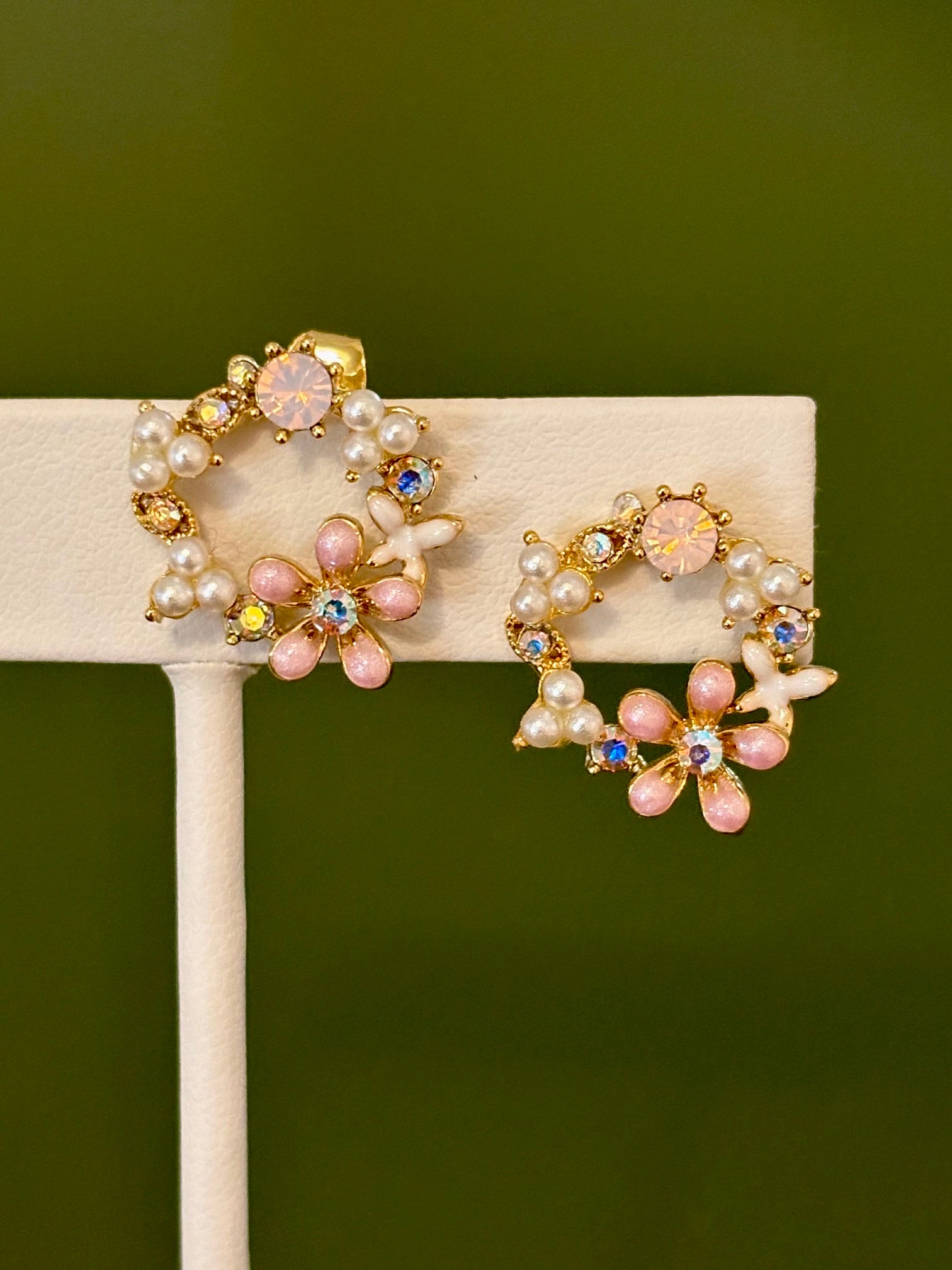Blush Blossom Wreath Earrings