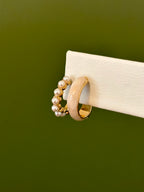 Blush and Pearl Hoop Earrings