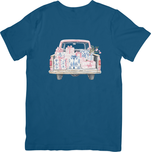 Christmas Chinoiserie Blue and Pink Pickup of Presents