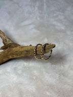 Gold rice bead medium hoop earrings