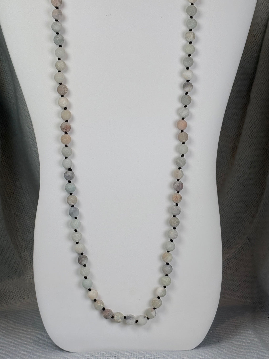 Amazonite Semi Precious Stone Necklace with Matching Stretch Bracelet Set