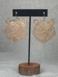 Gold Tiger cutout earrings