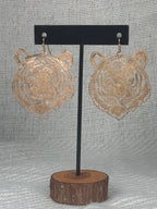 Gold Tiger cutout earrings