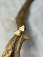 Brushed gold heart stud Earrings