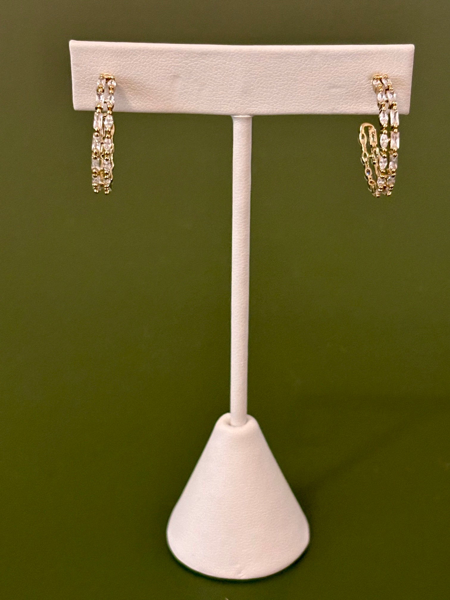Medium Crystal Double Hoop Earrings
