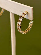 Medium Crystal Double Hoop Earrings