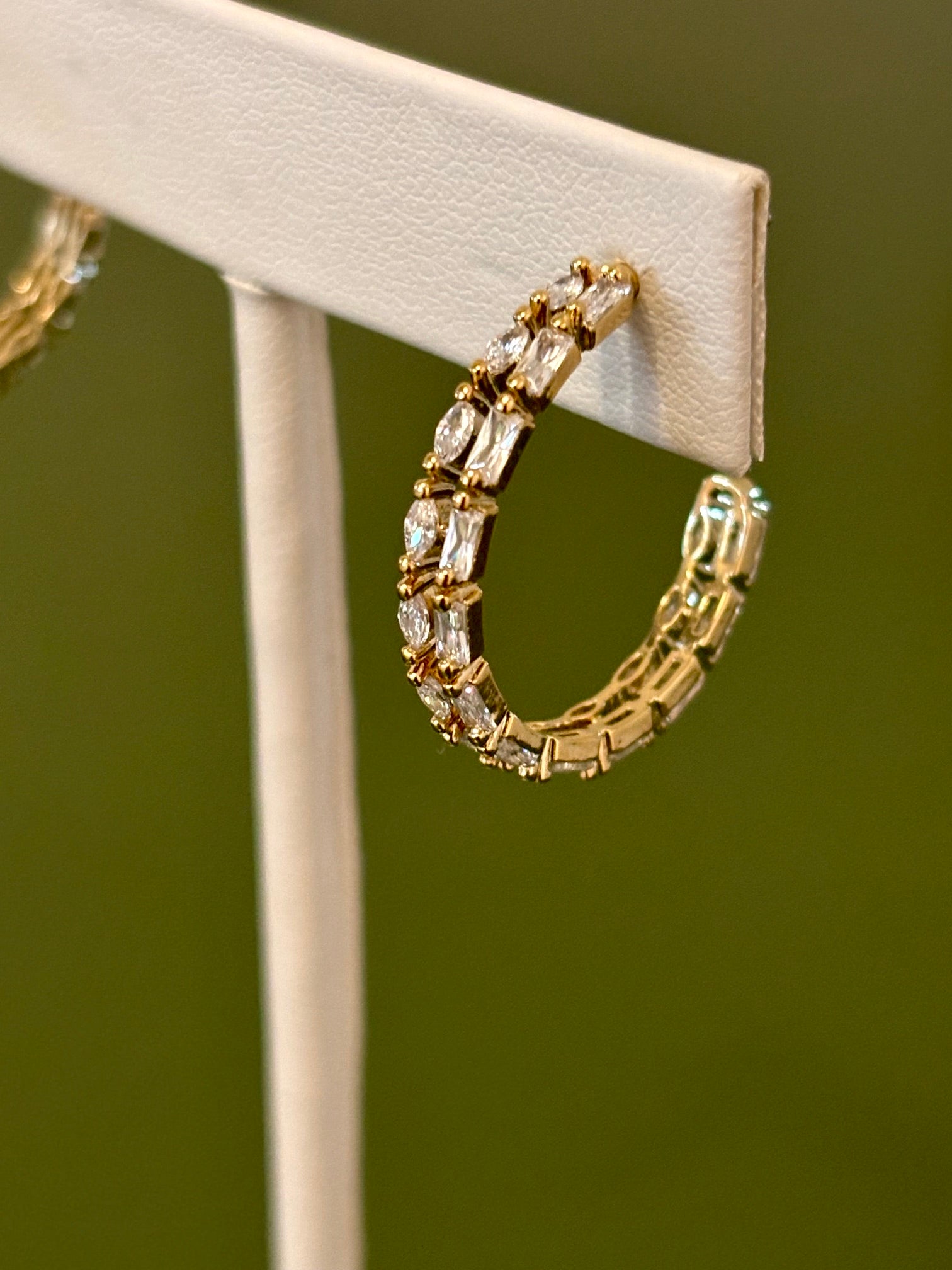 Medium Crystal Double Hoop Earrings