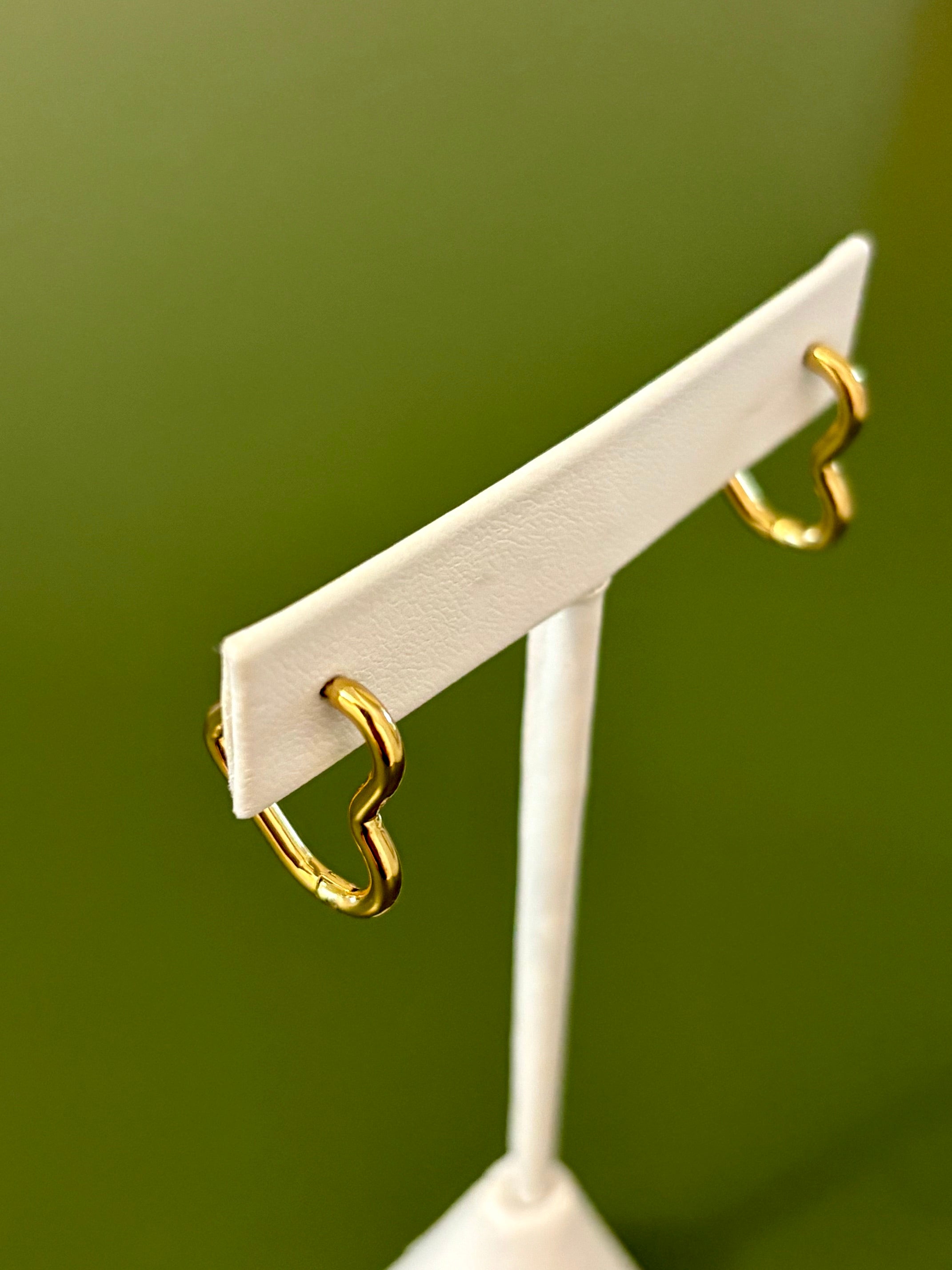 Open Heart Hoop Earrings
