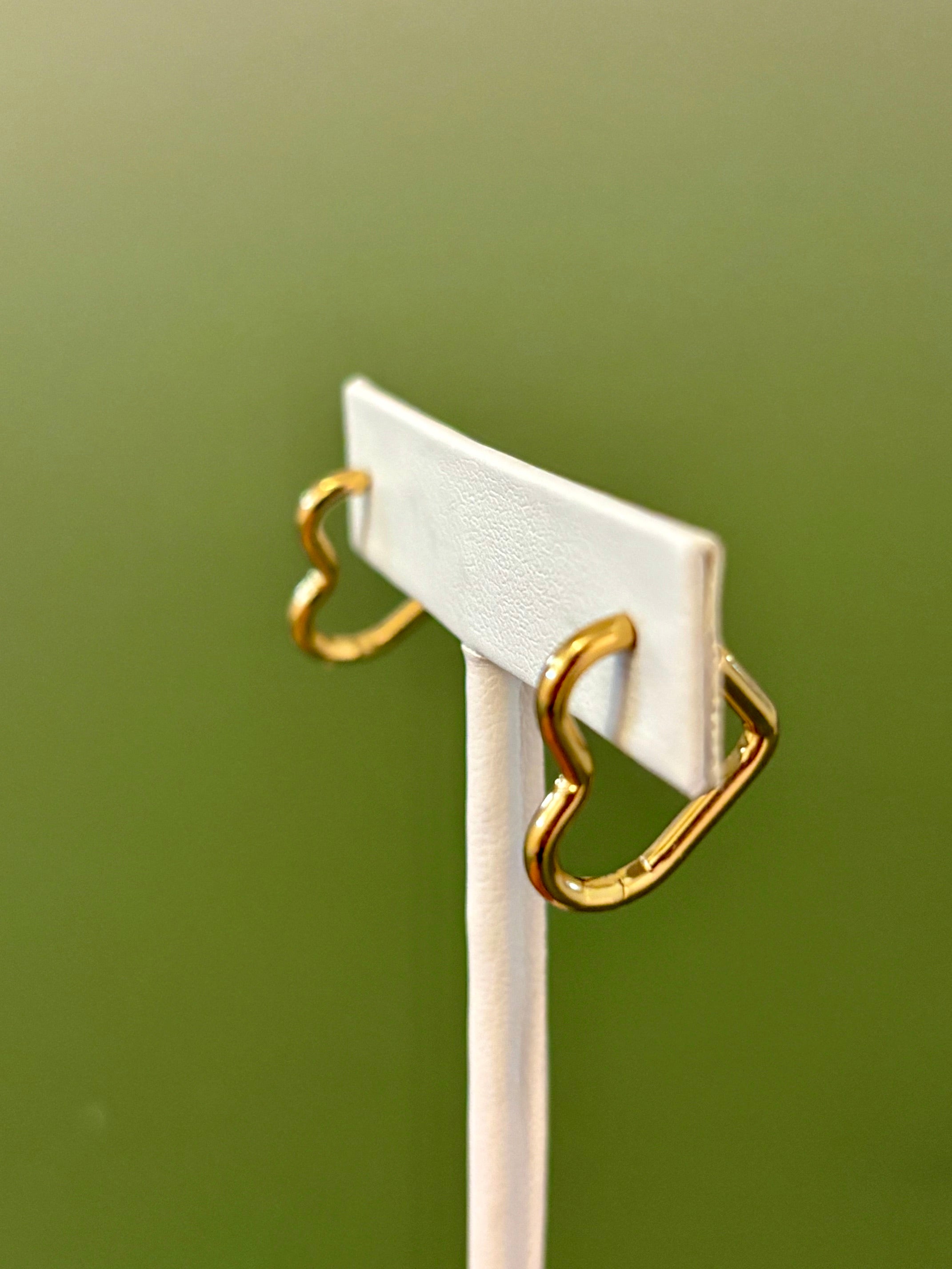 Open Heart Hoop Earrings