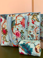 Quilted Mint Floral Tote Bag