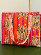 Quilted Tiger Tote Bag