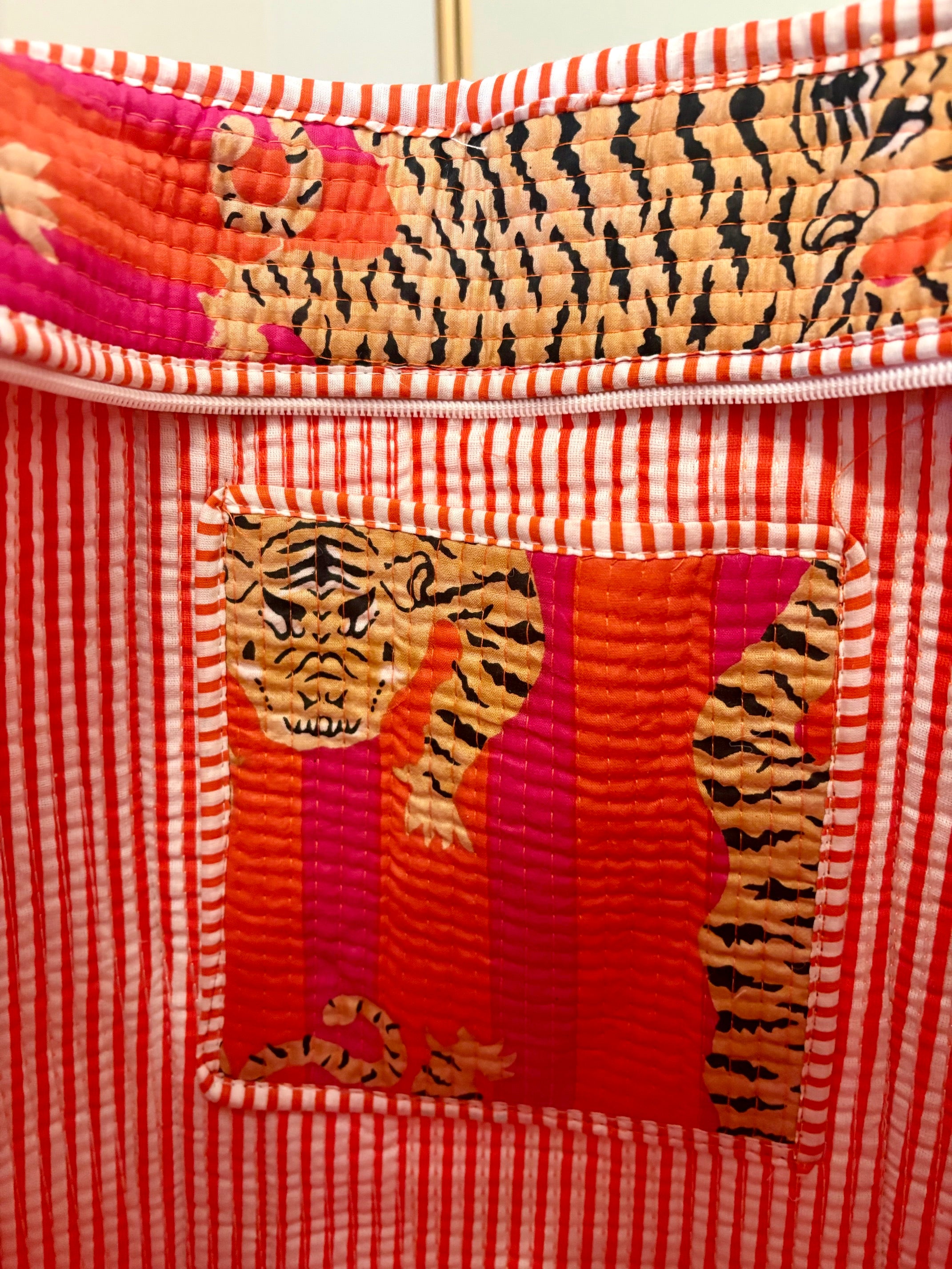 Quilted Tiger Tote Bag