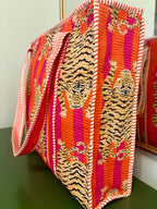 Quilted Tiger Tote Bag