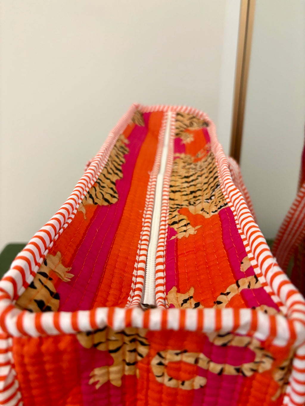 Quilted Tiger Tote Bag