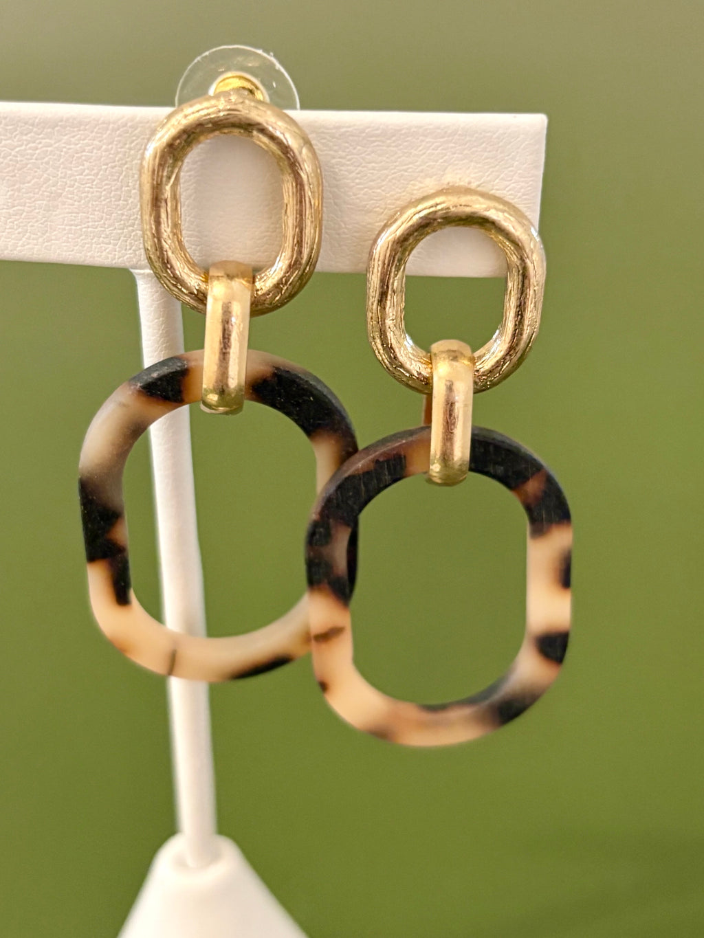 Tortoise Link Earrings