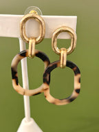 Tortoise Link Earrings