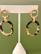 Tortoise Link Earrings
