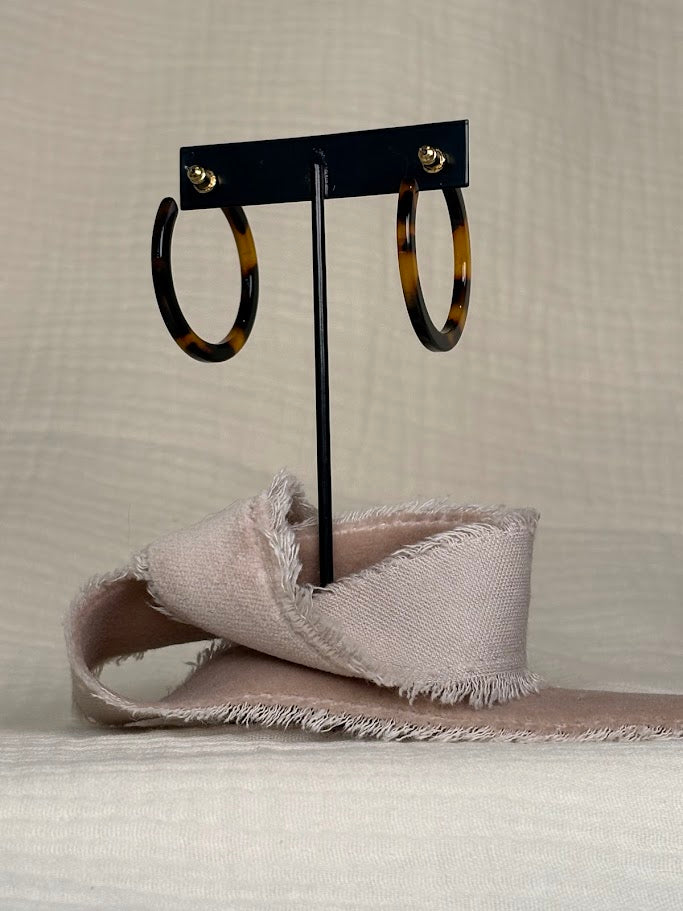 Tortoise Shell Hoop Earrings