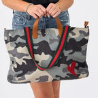 Chelsie Canvas Printed Tote - Camo
