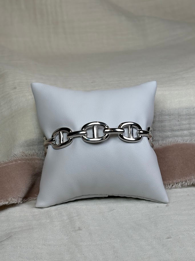 Anchor Link Silver Cuff Bracelet