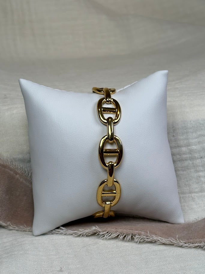 Anchor Link Gold Cuff Bracelet