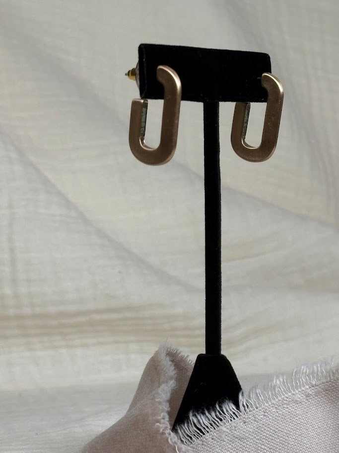 Gold Partial Link (C shape) Earrings
