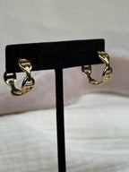 Anchor Link Earrings - Gold Hoops