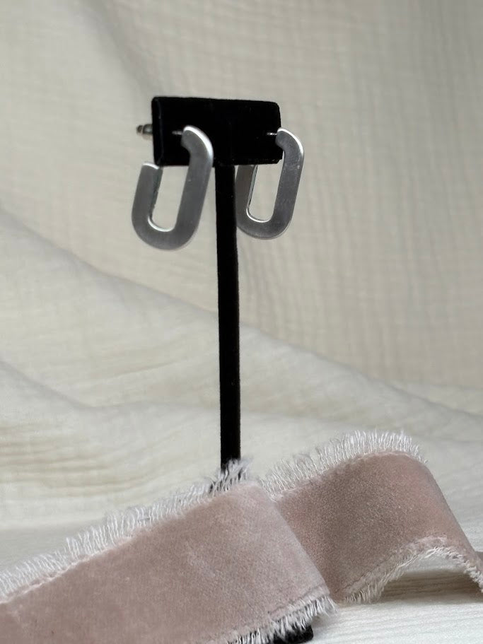 Silver Partial Link (C shape) Earrings