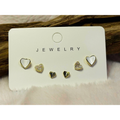 Very small heart stud earring set