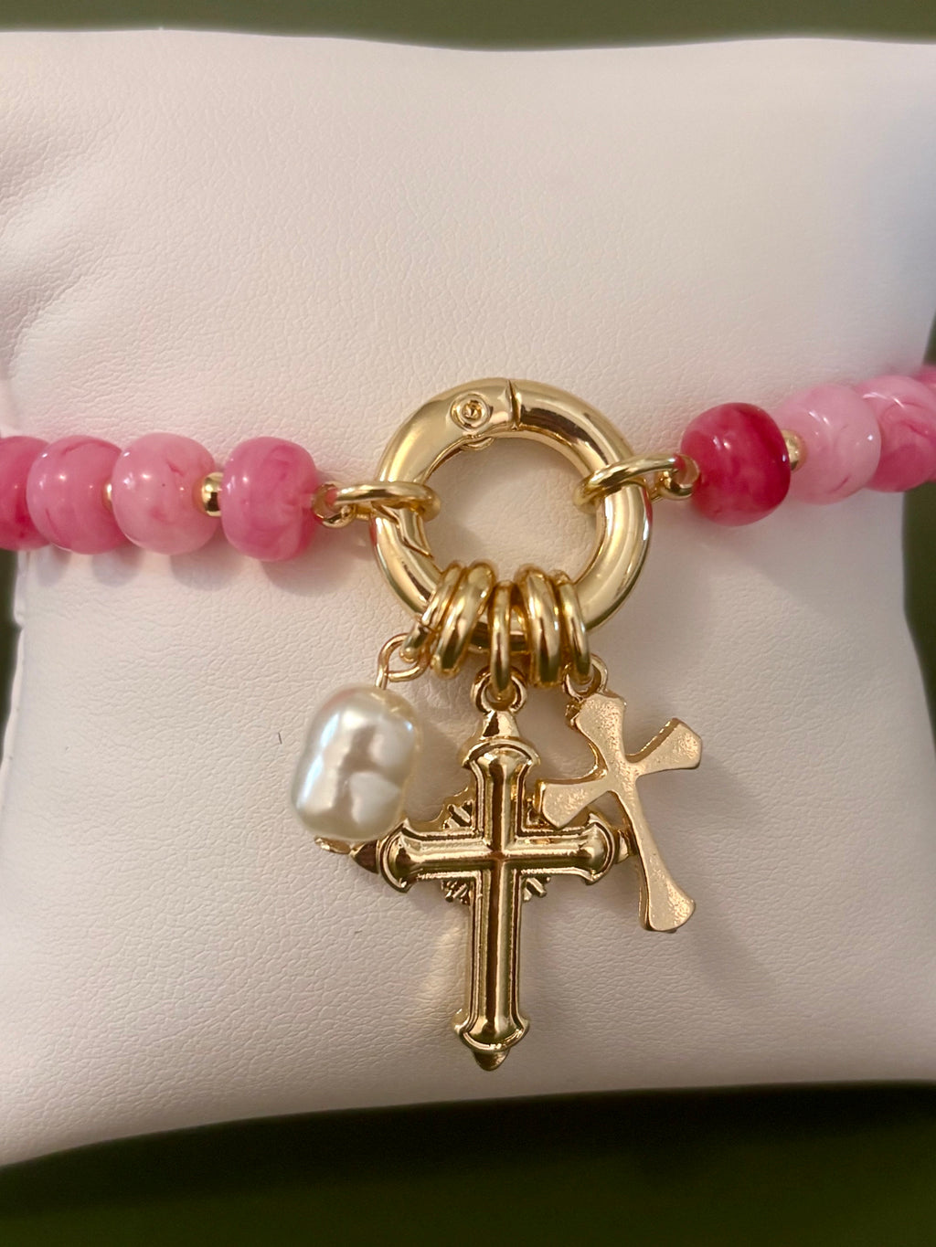 Deeply Loved Pink Stretch Bracelet