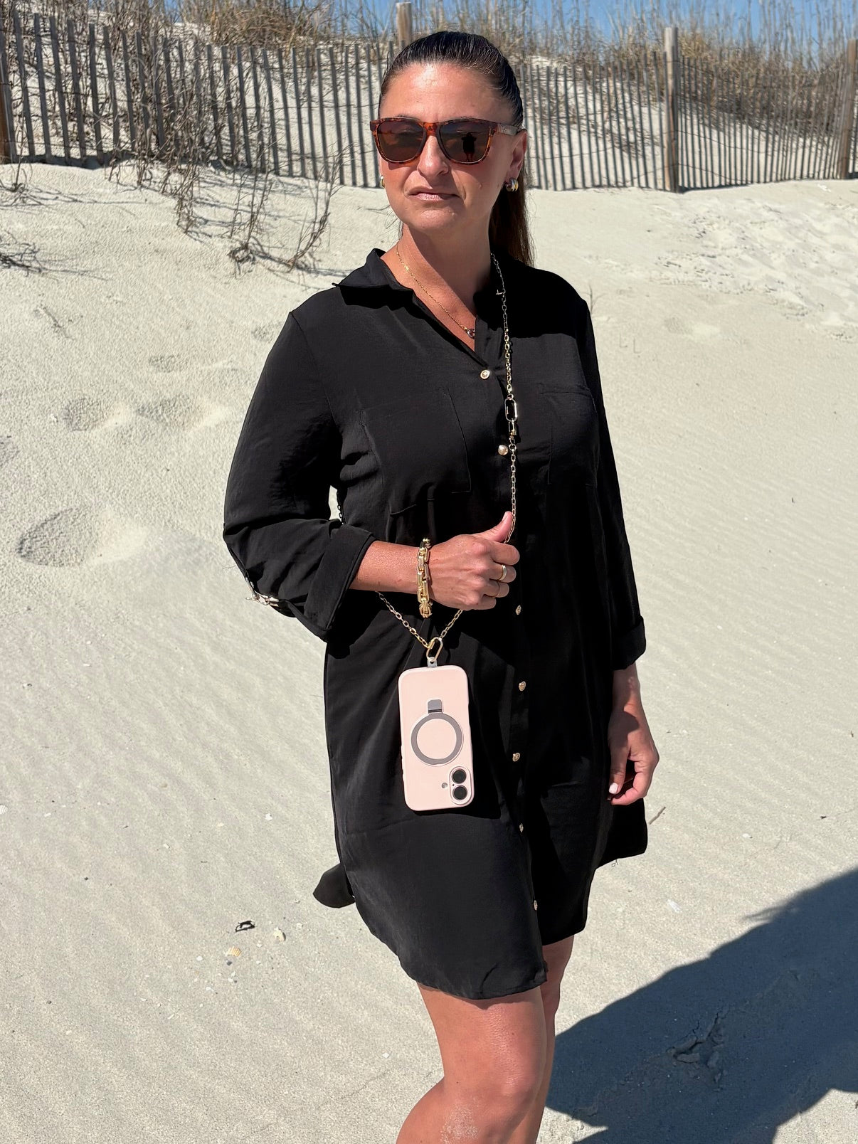 Crossbody Phone Holder- Gold